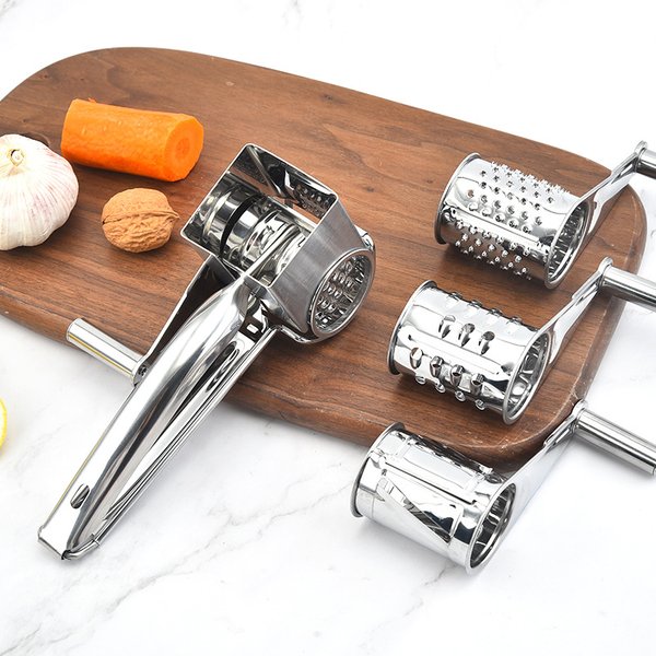 Holaroom – trancheuse à fromage en acier inoxydable, broyeur à 4 tambours, coupe-fromage rotatif, râpe à fromage, coupe-beurre, Gadgets de cuisine