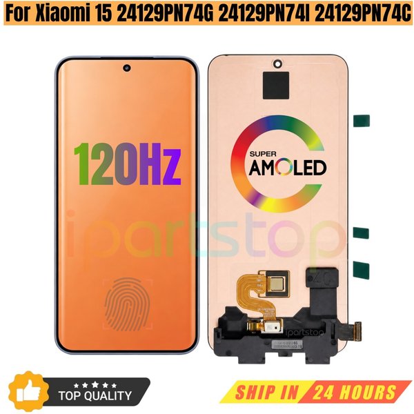 Écran de remplacement iParts pour Xiaomi 15 24129PN74G 24129PN74I 24129PN74C 120Hz AMOLED avec capteur d'empreintes digitales OEM