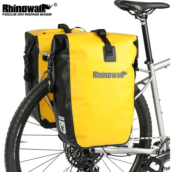 Sacoche de vélo Rhinowalk 27L à dégagement rapide, sacoche latérale pour porte-bagages arrière, sacoche de selle, sacoche de voyage pour le cyclisme et le bikepacking