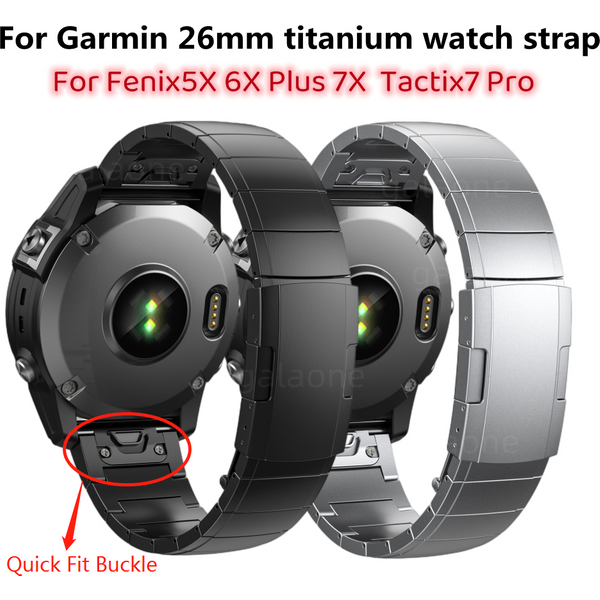 Bracelet à dégagement rapide en titane, 22 26mm, pour Garmin Fenix5 5XPlus 6 6XPro 7 7X Tactix 7Pro, Bracelet en métal, facile à installer