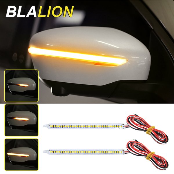 SEAMETAL 12V LED voiture rétroviseur indicateur lampe Auto phare bande clignotant coulant lumière du jour pour l'éclairage de voiture