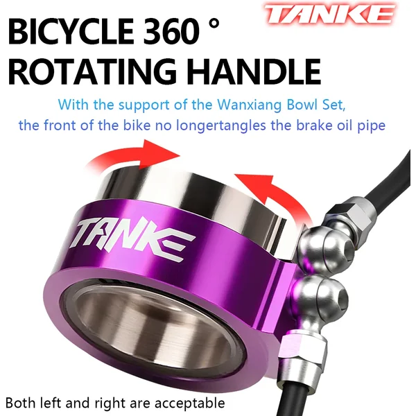 TANKE MTB-Headset, unendliche Drehung, Fahrrad 360° ° Drehbarer Griff, Fahrrad AM/XC All Terrain Stunt, anwendbares Ölbremsschalen-Set