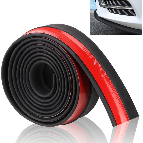 60mm Width Rubber Strip 2.5M Car Front Bumper Lip Exterior Mouldings Universal Car Lip Skirt Protector