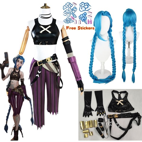 Arcane Staffel 2 League of Legends LOL Arcane Jinx Halloween Cosplay Kostüm Loli Outfit Halloween Weihnachtsgeschenk Cos Convention
