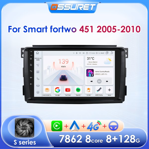 7862 Android Auto Audio für Smart Fortwo-Android Autoradio Autoradio Video Player Wireless Carplay 2 Din GPS