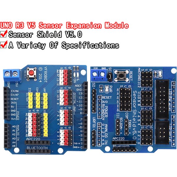 Bouclier de carte d'extension de bouclier de capteur V5 pour Arduino UNO R3 V5.0, Module électronique, bouclier de capteur, carte d'extension V5