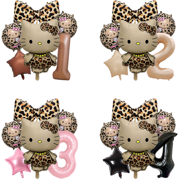 Hello Kitty Themen-Folienballons Set Latex-Ballons Zahlenballons Kinder Geburtstagsgeschenke Baby-Shower Party Dekoration Ornament