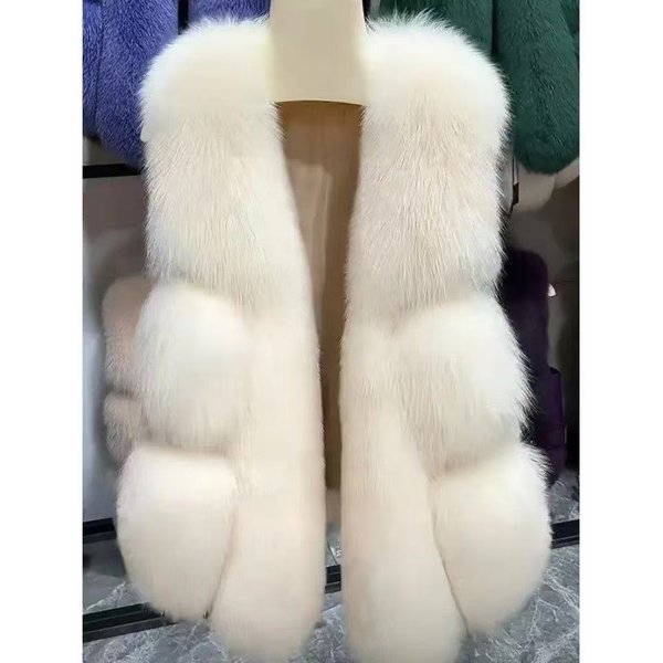 Nouvelle veste en fourrure de renard pour femme, manteau court, gilet intégré en fourrure, manteau d'hiver pour femme, collection automne-hiver 2026