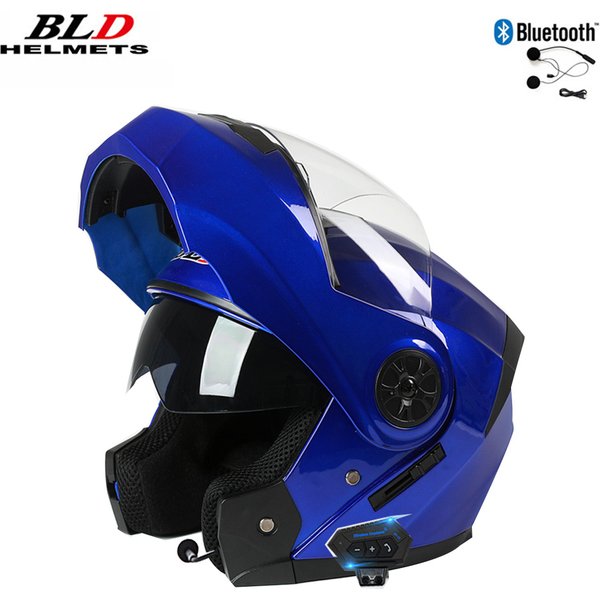 DOT ECE YuanTao unisexe modulaire Filp Up casque de Moto intégral casque de course Casco Moto double visières casque Bluetooth Helme