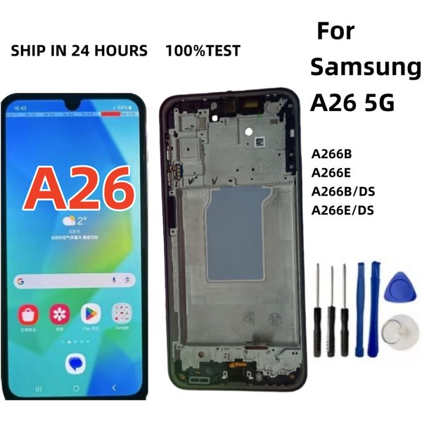 NOUVEAU ÉCRAN OLED/TFT pour Samsung A26 5G A266B A266E A266B/DS A266E/DS, Assemblage d'Écran Tactile LCD avec Cadre