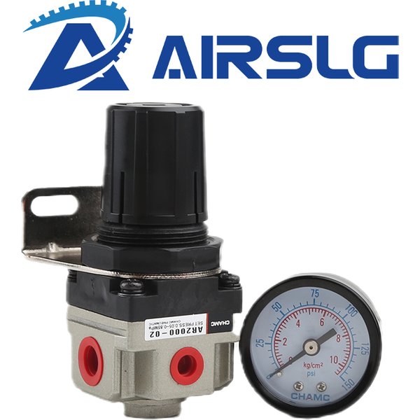 AR2000 G1/4 Mini-Luftdruckregler, verstellbares pneumatisches Reduzierventil mit Manometer für Kompressor AR3000-03 AR4000-04