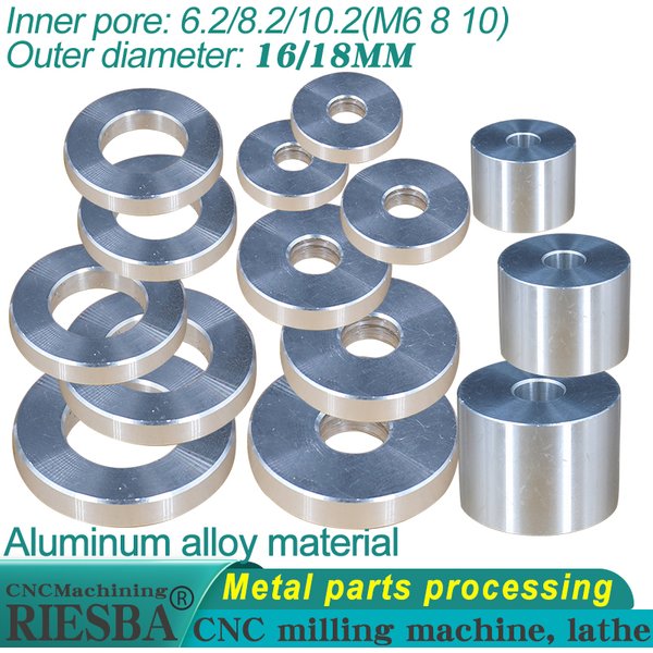 Joint de douille en aluminium M6 M8 M10, diamètre 16, 18MM, rondelle plate, manchon d'arbre en métal, douille ronde creuse sans filetage, entretoise d'espacement