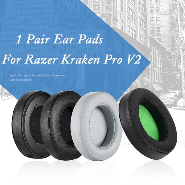 Oreillettes de remplacement pour Razer Kraken Pro V2, cuir protéiné et mousse à mémoire de forme, casque d'écoute ovale