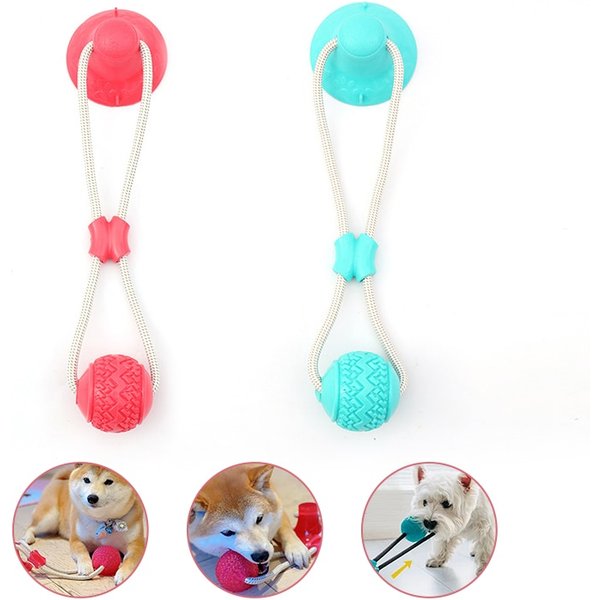 Hund Spielzeug TPR Ball Zähne Schleifen Reinigung Zähne Hund Kauen Spielen Pet Saugnapf Elastische Pull Seil Spielzeug Pet Liefert