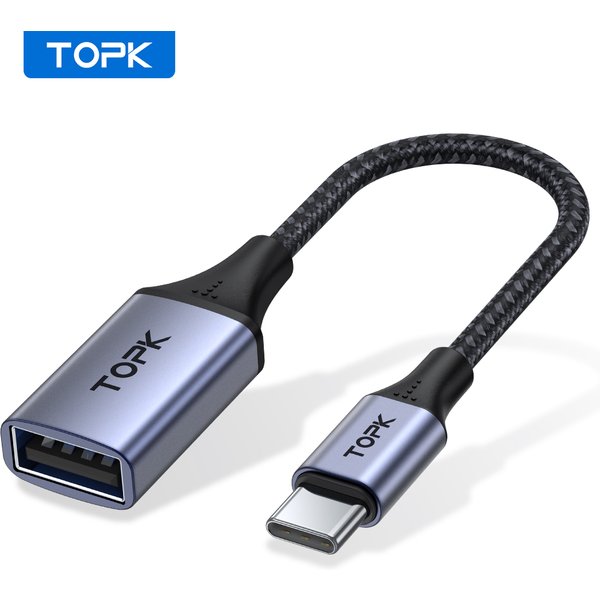 TOPK USB C à USB A Dapter OTG Câble Type C Mâle à USB 3.0 2.0 Femelle Câble pour MacBook Pro Samsung Type C Adaptateur