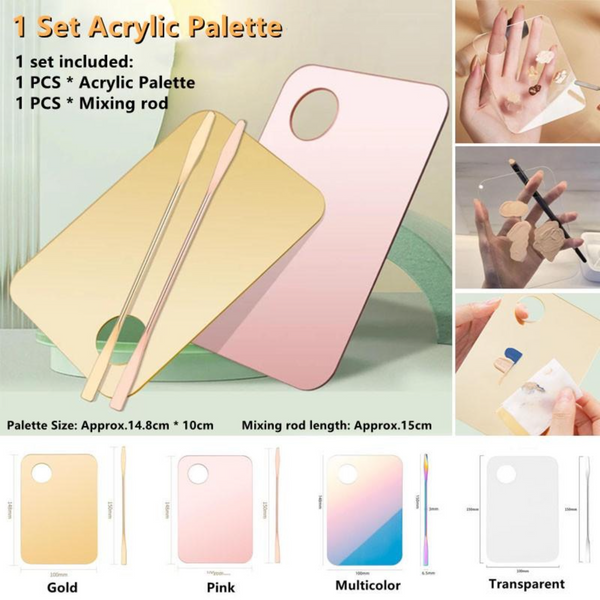 1PCS Acrylic Makeup Palette Makeup liquid foundation Color Palette Stick Makeup Manicure Tools Oil Paints Hand Painted Palette