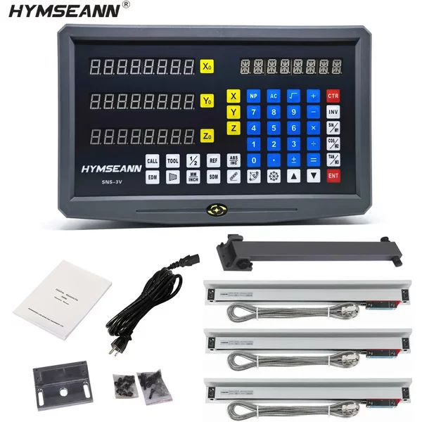 High Accuracy SNS-3V 3 Axis Lathe Mill DRO Digital Readout Kit With 3 PCS 50mm-1000mm Linear Scale Encoder Optical Grating Ruler