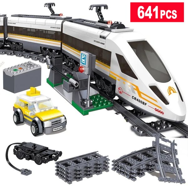 Ville puissance ferroviaire à grande vitesse Fuxing Hexie Locomotive électrique Train blocs de construction jouets pour enfants briques techniques enfants