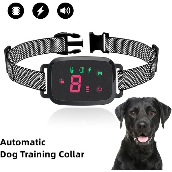 Intelligentes automatisches Anti-Bell-Hundehalsband, HD-Digitalanzeige, IP67, wasserdichtes Halsband für Hunde, wiederaufladbarer Rindenstopper, stoppt das Bellen