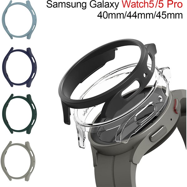 Hohlhülle für Samsung Galaxy Watch 5 Pro 45 mm PC Bumper Displayschutzfolie für Galaxy Watch 5 40 mm 44 mm Watch 5/5 Pro Zubehör
