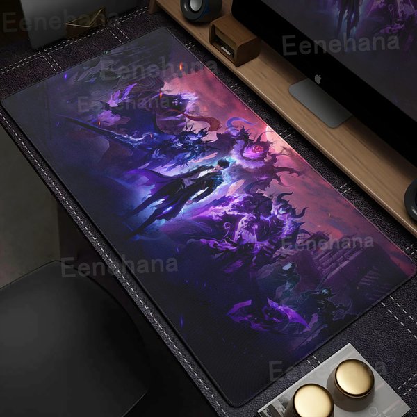 Anime Solo Leveling Mauspad Lager Computer PC Gamer Lock Edge rutschfest für Dasktop Büro Teppich XXL Tastatur Schützen TischPad