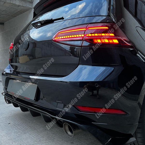 Pour Volkswagen Golf Mk7 MK7.5 GTI GTD GTE TSI TDI 2013-2020 Hayon : Diffuseur de pare-chocs arrière, Spoiler, Canards, Décoration