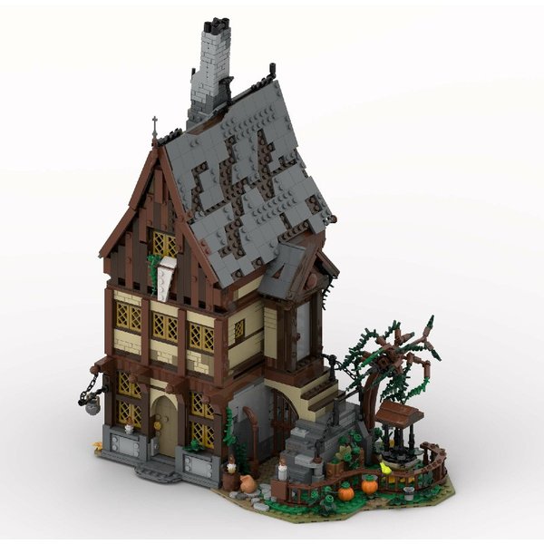 2148-teiliger MOC Mittelalterliches Magisches Hexenhaus Baustein-Bausatz Modulares Modell-Set Montage-Spielzeug für Erwachsene und Kinder Geschenk Heimdekoration