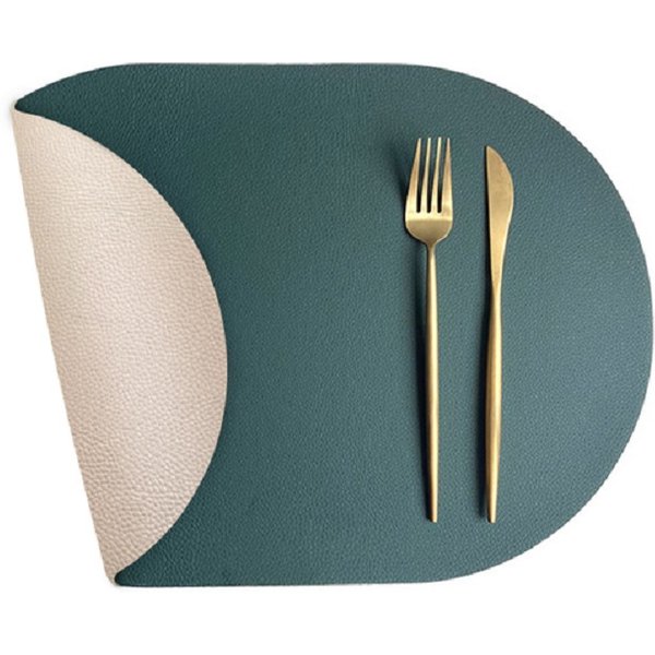 Ovale, wendbare Tischsets aus Kunstleder, schwarz, wasserdicht und hitzebeständig, Tischsets für Esszimmer, Küche, Hochzeit und Party
