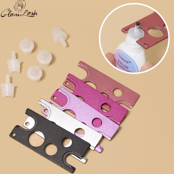 GLAMLASH ouvre-bouchons en acier inoxydable pour colle à cils universelle remplacement bouteille bouche tête Anti-blocage outil de cils