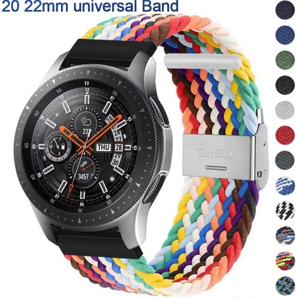 Bracelet en nylon tressé Solo Loop de 20 mm et 22 mm pour Samsung Galaxy Watch 5/5 Pro, Galaxy Watch 4/4 Classic 42 46 mm et Amazfit GTS 2