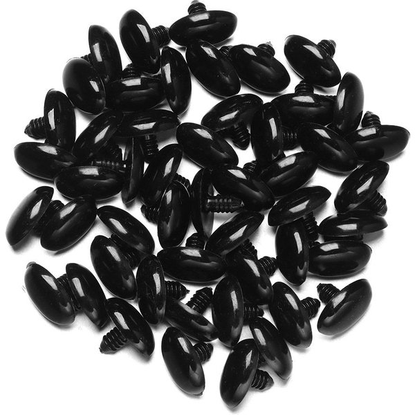 50/100 pièces artisanat en plastique ovale nez de chien fileté animaux yeux pour poupées à monter soi-même jouets mignon ours boutons jouet bricolage