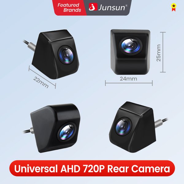 Kamera cofania Junsun z dynamicznymi/stacjonarnymi liniami trajektorii, rozdzielczość AHD 720P, wodoodporna, kąt widzenia 140° ° Szerokokątna kamera cofania do parkowania, akcesoria samochodowe do DVD