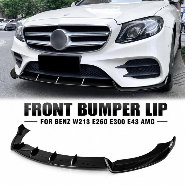 Für Mercedes Benz E-Klasse W213 E260 E300 E43 E200 E220 E63 AMG 2016-2020 Auto Frontstoßstangenlippe Splitter Frontstoßstangenspoiler Lippe Diffusor Splitter Karosserie-Kit Zierleiste
