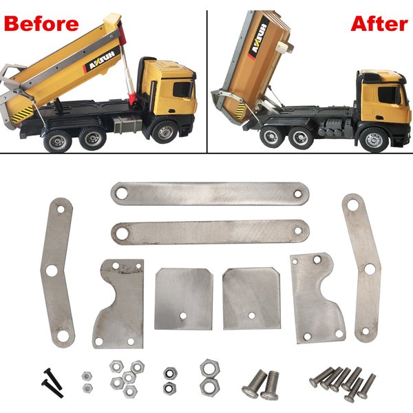 Huina 1573 Upgrade 60° Big Tilt Angle kit Easier To Unload Cargo For RC Remote Control 573 Truck Dump Metal RC Toy Parts
