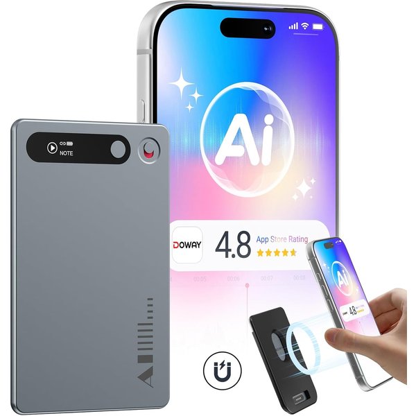 MECHEN 64GB Dyktafon AI, urządzenie do robienia notatek AI na spotkania, wykłady, rozmowy, transkrypcja i opększanie AI