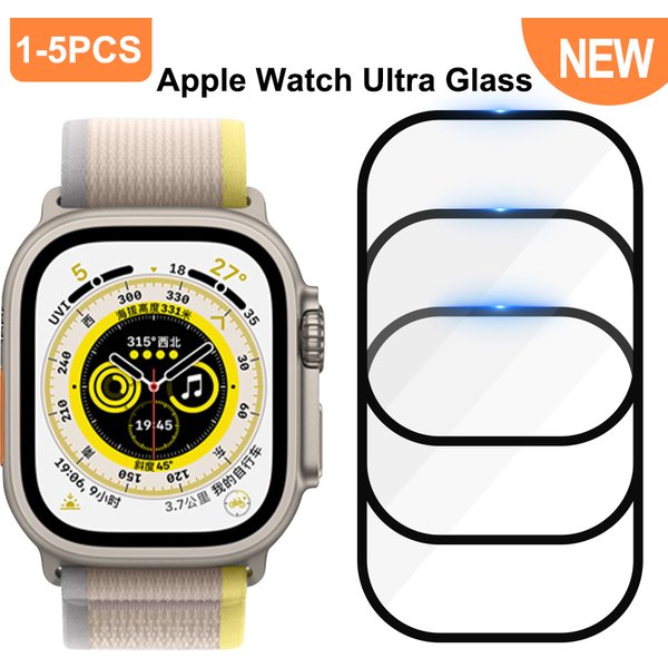 1-5 pièces verre trempé étanche pour Apple Watch Ultra 49mm Film de protection plein écran anti-rayures pour Apple Watch Ultra 49mm