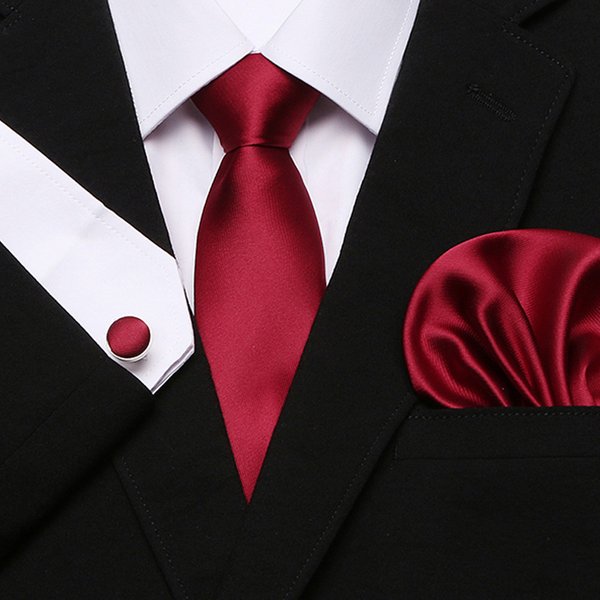 Luxurious 7.5 cm Great Quality Tie Hanky Cufflink Set gravatas men Necktie hombre Khaki Geometric Formal Clothing