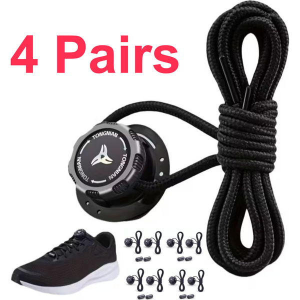 1/4 Paires de Serrures de Chaussures Sans Lacets à Boucles Rotatives pour Chaussures de Sport et d'Extérieur Unisexe, Conception à Ajustement Rapide, Accessoires de Chaussures Préinstallés