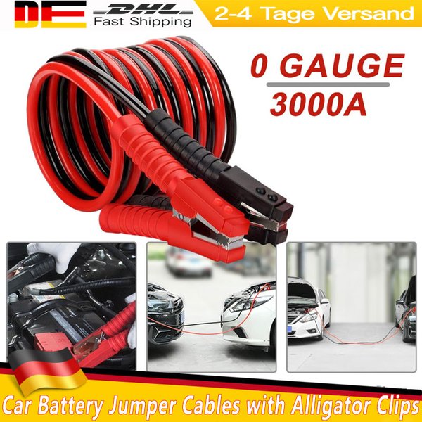 3000-Ampere-Starterkabel mit Krokodilklemmen für PKW, SUV, LKW und Notstart, Hochleistungs-Auto-Booster-Kabel