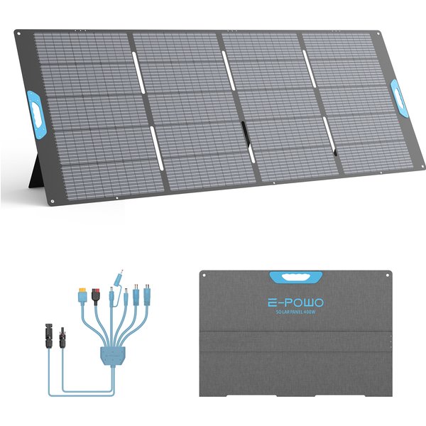 E-POWO Faltbares Solarpanel 110/220/400W Mobiles Solarladegerät für Stromversorgung Laptop Solargenerator Angeln Powerstation