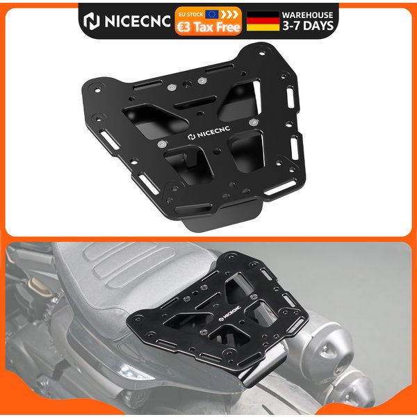 NICECNC Aluminium Motorrad-Gepäckträger für Harley Sportster S RH1250 S SportsterS 2021 2022 2023 2024 RH1250S Rolltaschenhalter Satteltaschen-Trägerhalterung
