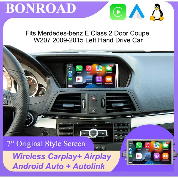 7 inch factory-style Carplay Carplay thread free touch screen for Mercedes Benz E-class two-door Coupé W207 A207 C207 2009-2016 Airplay Mirror Link car Linux Media radio