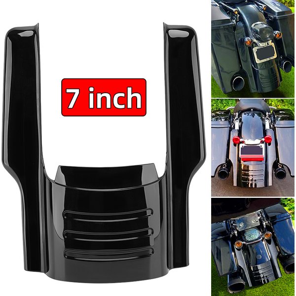Accessoires de moto noir 7 ", Extension de garde-boue arrière, remplissage de sac étiré pour Harley Touring Road King Street Glide 1996 – 2008