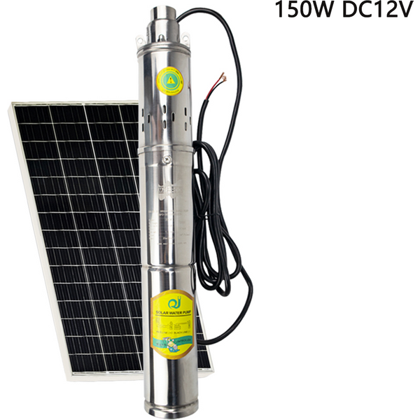 150W 12V DC Water Pump Stainless Steel Solar Deep Well Pump With Intelligence Controller for Agriculture PV Submersible Pump