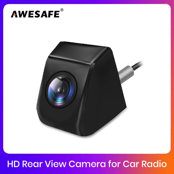 AWESAFE Kamera cofania samochodowa AHD 720P/1080P, wodoodporna, kąt widzenia 140 stopni ° Szerokokątna kamera cofania do radia AWESAFE