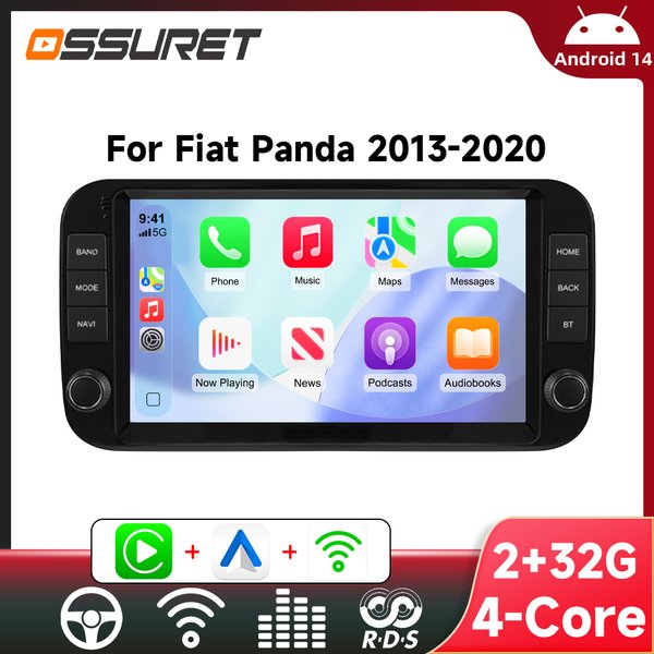 1DIN Android 14 Autoradio für Fiat Panda 2013–2020 Panda Van 2007 Multimedia GPS DSP Autoradio Carplay Intelligenter Bildschirm-Player