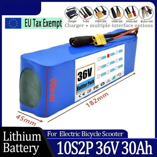 10S2P 36V 30000mAh 18650 Lithium-Ionen-Akku 1000W Hochleistungs- und Hochkapazitäts-36V-Motorrad-Roller-Akku
