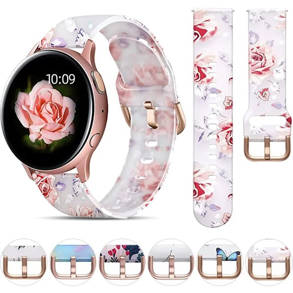 20 mm weiche Silikonbänder für Samsung Galaxy Watch 6/5/4 Active 2 40 mm 44 mm/Galaxy Watch 6 Classic 43 mm 47 mm transparentes Armband