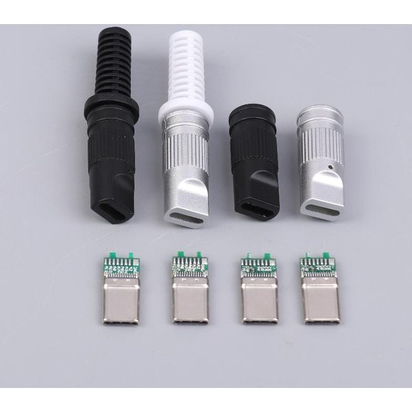 2/5Pcs USB 3,1 24Pin Typ-C Stecker 5 Solder Gelenke Mit CC Solder Pad Für Handy schnelle Lade C Zu C Reparatur DIY Daten Stecker