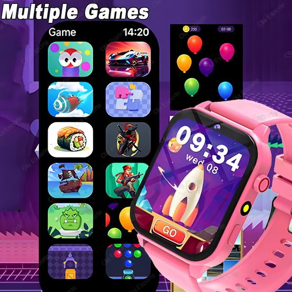 100 + jeu SmartWatch enfant HD écran éclairage musique montre intelligente garçon fille cadeau enfants Smartwatch pour IOS Android 2025 nouveau